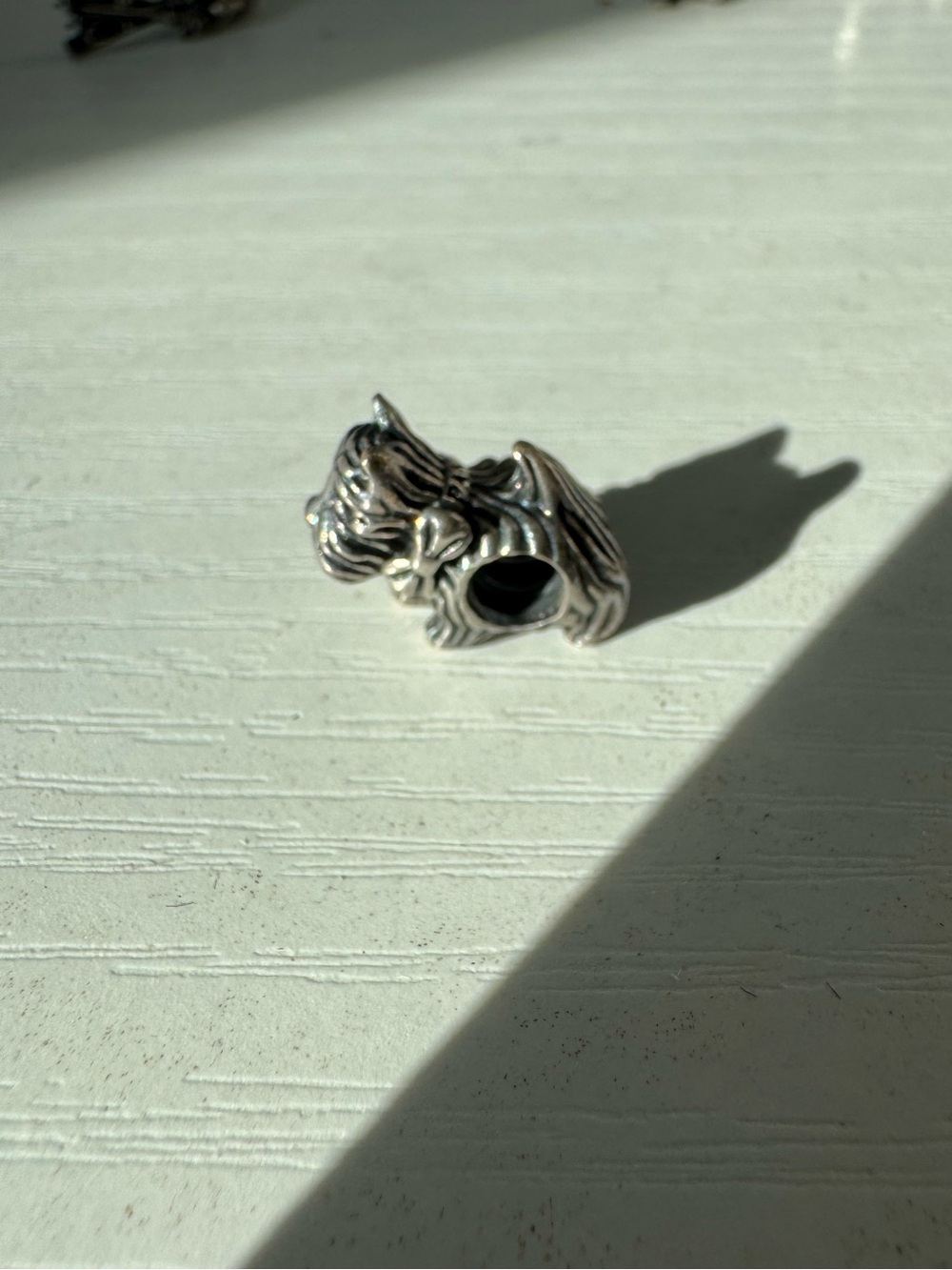 Pandora Sterling Silver Dog Charm Schnauzer Puppy Bow Collar S925 ALE - Picture 1 of 5